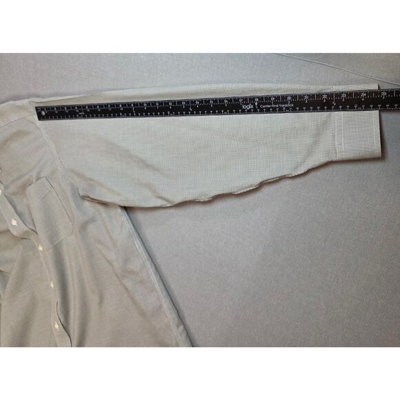 LL Bean Mens L Button Down Shirt Green Check Wrinkle Resistant Cotton Malaysia - Picture 9 of 12